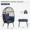YARDSIGHT Egg-Shaped Rattan Lounge Chair with Ottoman Cushioned PE Wicker & Iron Frame Accent Chair for Cozy Indoor or Outdoor Seating - 3 of 4