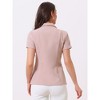 INSPIRE CHIC Women's Notch Lapel Collar One Button Office Formal Short Sleeve Blazer - 4 of 4