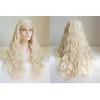 Unique Bargains Long Fluffy Curly Wavy Lace Front Wigs for Women with Wig Cap 24" Synthetic Fibre 1PC - 3 of 4