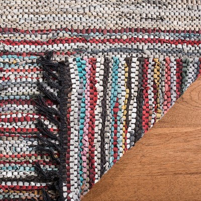 Multicolor Flat Woven Cotton and Cowhide 8' x 10' Rug