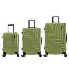DUKAP Zahav Lightweight Hardside Spinner 3pc Luggage Set - Green - 2 of 4