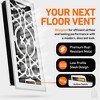 Home Intuition Victorian Floor Vent Cover 4X10 Inch Floor Register with Mesh Cover Trap Heat and Air Walkable Metal Floor Vent for HVAC Duct, White - 3 of 4