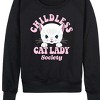 Women's - Instant Message - Childless Cat Lady Society Lightweight French Terry Wide Neck Long Sleeve Shirt - 2 of 4