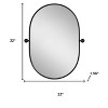 HomeRoots 32" Black Aluminum Oval Adjustable Tilting Framed Accent Mirror - 3 of 4