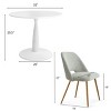 5-Piece Round-Shaped Dining Table Set for 4,35" Round Pedestal Dining Table With 4 Upholstered Bouclé Fabric Dining Room Chair -Maison Boucle - 3 of 4
