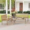 Costway 62" Outdoor Teak Wood Bench 3-Person Garden Patio Bench with Backrest - 4 of 4