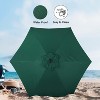 DOMETOUR Simple Deluxe 7.5' Patio Umbrella with Tilt/Crank, 6 Ribs for Garden, Deck, Backyard, Pool, 7.5ft, Green - 4 of 4