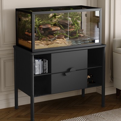 120 Gallon Reptile Glass Terrarium, 4'x2'x2' Large Bearded Dragon Tank with Sliding Glass Door, Upgrade Snake Enclosure with Top Mesh Lid for Lizard