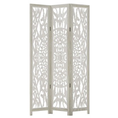 Lirago 68 in. Wood Outdoor Privacy Screens Garden Outdoor Fence 3 pieces White