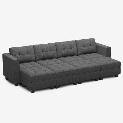 Belffin Modular Weave Sleeper Sofa with Storage Seat (8 Seats + 6 Sides)