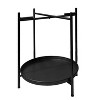 The Urban Port 15" Modern Side End Table Metal Round Tray Top Foldable Legs Black - 4 of 4