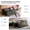 Pinmoco 15"/30"/43" Storage Ottoman Bench Folding Leather Bedroom Storage Bench with White Blanket and Side Pocket for Entryway Living Room - 4 of 4