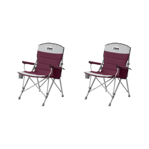 CORE 300 Pound Capacity Polyester Padded Arm Chair with Carry Bag, Gray (2 Pack) - image 1 of 2