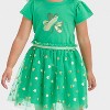 Toddler Girls' Shamrock Tulle Dress - Cat & Jack™ Bright Green - 2 of 4