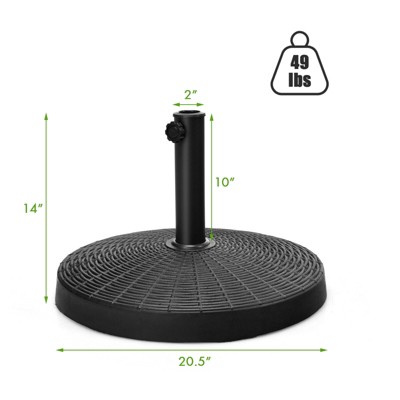 49 lbs Black Resin and Steel Patio Umbrella Base Stand