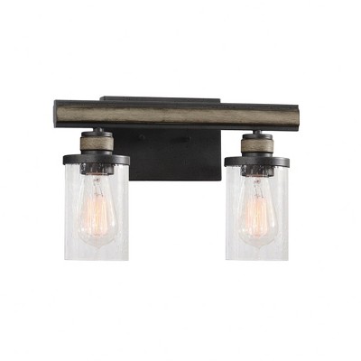 Elk Home Beaufort 2 - Light Vanity in  Anvil Iron/Distressed Antique Graywood