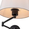C Cattleya 1-Light Black Plug-In Swing Arm Wall Lamp with Linen Shade(2 Pack) - 4 of 4