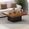Square Coffee Table with Led Lights, 35 inch Living Room Tables, Modern Coffee Tables with Plug-in 16-Color LED Lights for Home Office Brown - 3 of 4