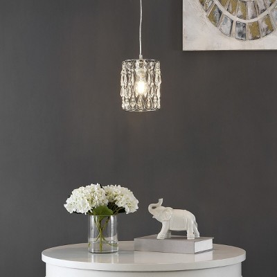 Vega Chrome Crystal Beaded Adjustable Pendant - Contemporary Elegance