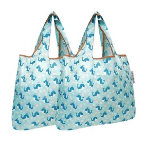 Wrapables Foldable Tote Nylon Reusable Grocery Bag (Set of 2) - 1 of 4