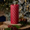 Christmas Swirl Motion Flameless Candle 4x10 Red - 2 of 4