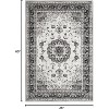 Boho Vintage Washable Area Rug, Gray Medallion Low Pile Non Slip Carpet for Living Room, Bedroom, Kitchen, or Dining Room, Pet Friendly - 2 of 4