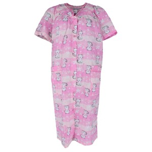 Elegant Emily Women's Woven Seeksucker Patterned Duster Gown - 1 of 3
