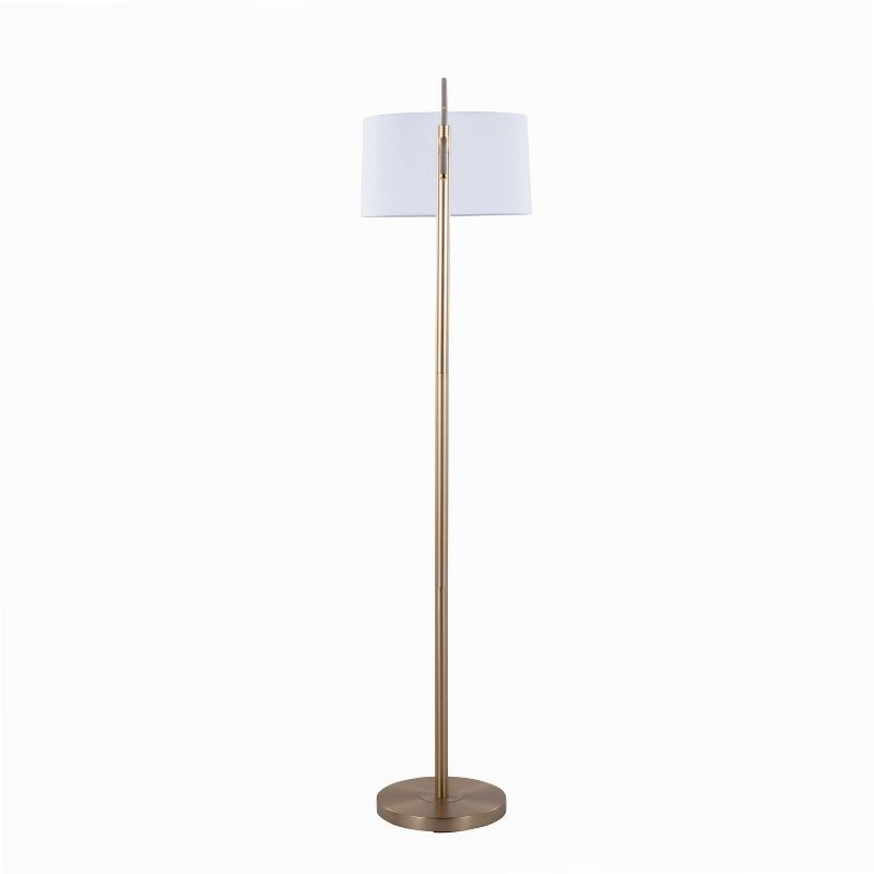 LumiSource Casper 69&#34; Contemporary Metal Floor Lamp in Gold Metal with Off-White Linen Shade from Grandview Gallery, 5 of 11