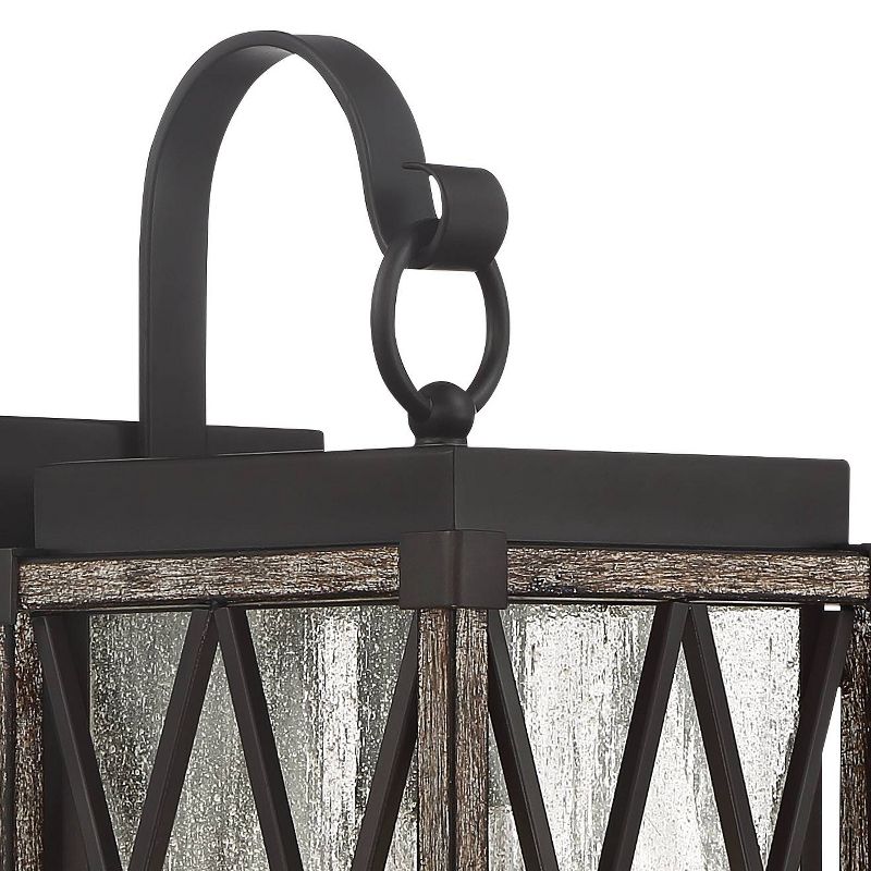 Possini Euro Design Brawley Rustic Industrial Outdoor Wall Light Fixture Bronze Wood Grain 13 1/2" Clear Seedy Glass for Post Exterior Barn Deck House, 3 of 8