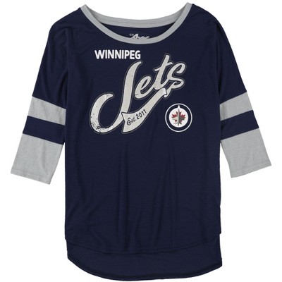 G-III Sports Womens Winnipeg Jets 3/4 Sleeve Graphic T-Shirt