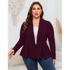 Plus Size Business Casual Blazers for Women Long Sleeve Shawl Lapel Blazer Suit Jackets - 2 of 4