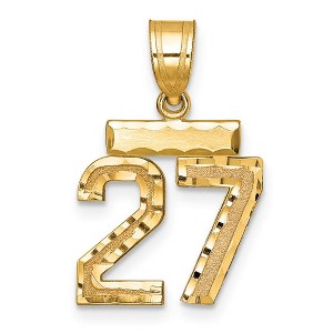 Black Bow Jewelry 14k Yellow Gold, Varsity Collection, Small D/C Pendant Number 27 - 1 of 3