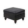 Benito 26.5" Wide Contemporary Genuine Leather Ottoman for Living Room | ARTFUL LIVING DESIGN - 4 of 4