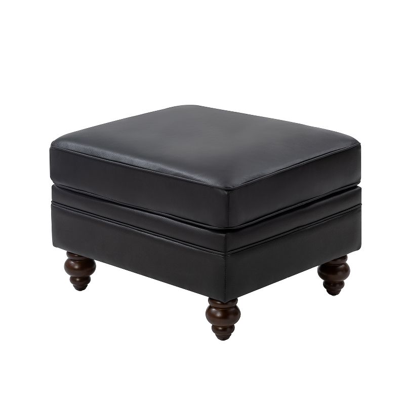 Benito 26.5" Wide Contemporary Genuine Leather Ottoman for Living Room | ARTFUL LIVING DESIGN, 4 of 12