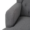 Kumasinova Modern Accent Chair with Brich Wood Legs,Plush Teddy Fabric Arm Chair with Button Tufting,Comfy Reading Chair for Living Room&Bedroom - 4 of 4