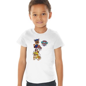 Toddler Boys' Paw Patrol Logo Pups T-Shirt White - 1 of 4