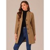 INSPIRE CHIC Women's Elegant Winter V Neck Single Breasted Long Overcoat - 3 of 4