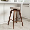 Amalia Wood Swivel Cushion Counter Height Barstool - Nathan James - 2 of 4