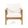 Sapphtopaz Patio Dining Chairs Wood Patio Chairs with Waterproof Thick Cushion, Unique Back Design for Garden, Patio, Lawn - 2 of 4