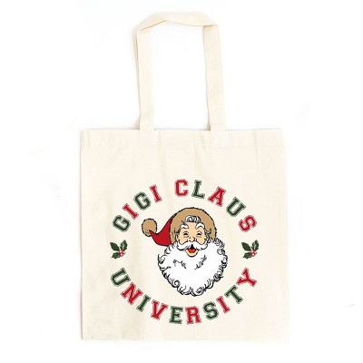 City Creek Prints Gigi Claus University Canvas Tote Bag - 15x16 - Natural
