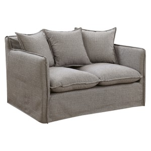 Lazenby Transitional Welting Trim Loveseat Gray - ioHOMES