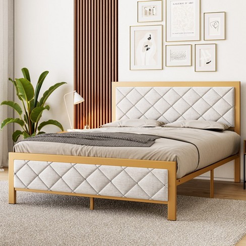 Gold bed deals frame no headboard