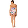 Women's Watercolor Paisley Twist Front Shirred One Piece Swimsuit - 4 of 4