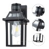 C Cattleya 11.75in Matte Black Motion Sensor Outdoor Wall Sconce,Dusk to Dawn Porch Light with E26 Base Socket - 3 of 4