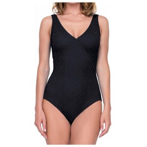 Women's Textured Surplice One Piece Swimsuit - Gottex - 1 of 4
