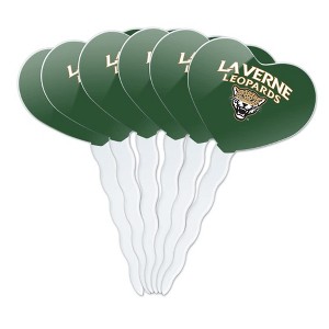 University of La Verne Primary Logo Heart Love Cupcake Picks Toppers Decoration Set of 6 - 1 of 4