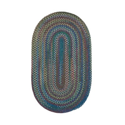 Colonial Mills New England Braid Braided Rug, Dusk Blue 20" x 30", Oval Shape