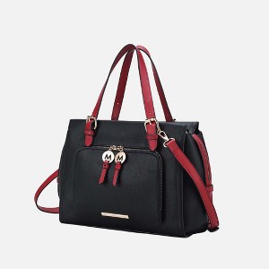 MKF Collection Elise Vegan Leather Color-block Women’s Satchel Bag by Mia K - 1 of 4