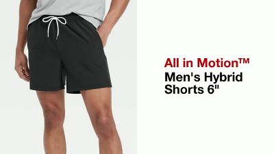 All In Motion Shorts Men's XXL Black Gray Palm Tree Print Hybrid Zipper  Pockets