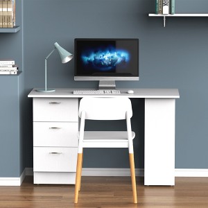 PAGED L-Shaped Desk 180°Rotating Corner Desk with Storage Shelves, Drawer and Cabinet, Writing Desk for Living Room, Home Office - 1 of 4